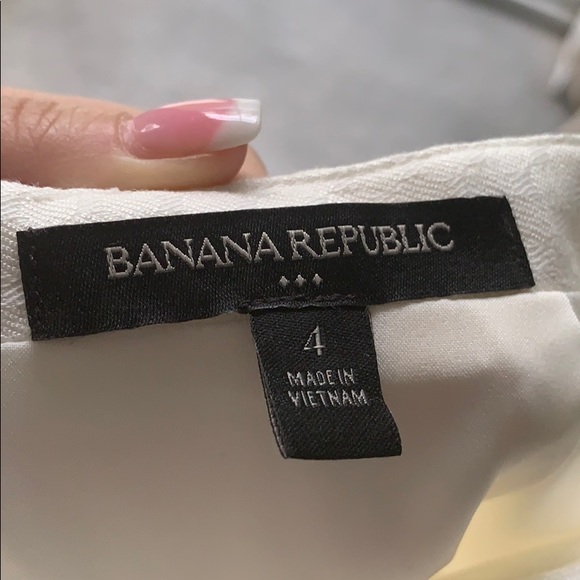 Banana republic white patterned lined pencil skirt - Picture 4 of 6